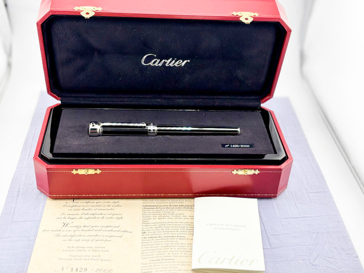 CARTIER Limited Edition 2000 Fountain Pen Watch Ref. ST190007 - LE# 1429/2000 - Medium 18kt Gold Nib