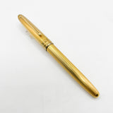 Montblanc Solitaire Gold Plated Barleycorn Classique #144 Fountain Pen - Fine 18kt Gold Nib