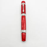 Ancora (Italy) Striated Lustrous Red  Perla Fountain Pen - Flexible Medium 18kt Gold Nib