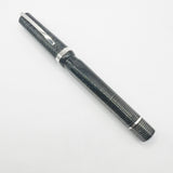 Visconti Oversized Wall Street Limited Edition Glittering Silver Gray Striped Celluloid Fountain Pen - Medium 18kt Gold Nib