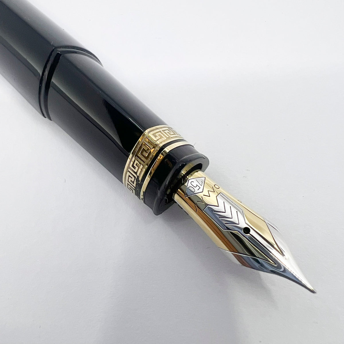 OMAS ORIGINAL #360 - LARGEST SIZE - Dark Blue/Black #360 Oversized Triangulated Fountain Pen - Fine 18kt Gold  Nib