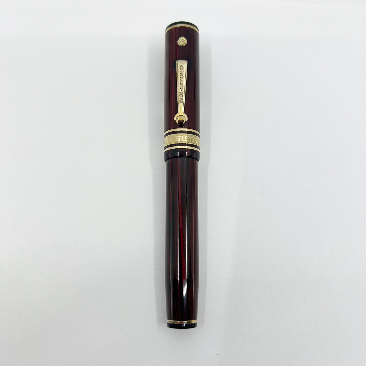 Wahl Eversharp Woodgrain Ebonite Decoband Oversized  Fountain Pen -  Medium #8 Size 14kt Gold Nib
