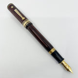 Wahl Eversharp Woodgrain Ebonite Decoband Oversized  Fountain Pen -  Medium #8 Size 14kt Gold Nib