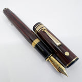 Wahl Eversharp Woodgrain Ebonite Decoband Oversized  Fountain Pen -  Medium #8 Size 14kt Gold Nib