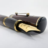 Wahl Eversharp Woodgrain Ebonite Decoband Oversized  Fountain Pen -  Medium #8 Size 14kt Gold Nib