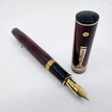 Wahl Eversharp Woodgrain Ebonite Decoband Oversized  Fountain Pen -  Medium #8 Size 14kt Gold Nib