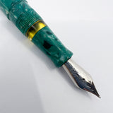 Visconti  Florentia Turquoise Green Celluloid LE Fountain Pen Honoring  Casa delle Stilografica 50th Anniversary - Fine 18kt Gold Nib