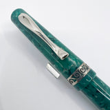 Visconti  Florentia Turquoise Green Celluloid LE Fountain Pen Honoring  Casa delle Stilografica 50th Anniversary - Fine 18kt Gold Nib