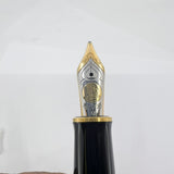 Pelikan M800 Black Cap/Blue Striped Barrel Fountain Pen - Medium 18kt Gold Nib