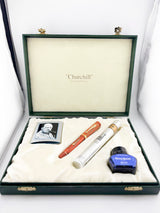 Conway Stewart Winston Churchill Woodgrain Ebonite  Fountain Pen - Medium 18kt Gold Nib