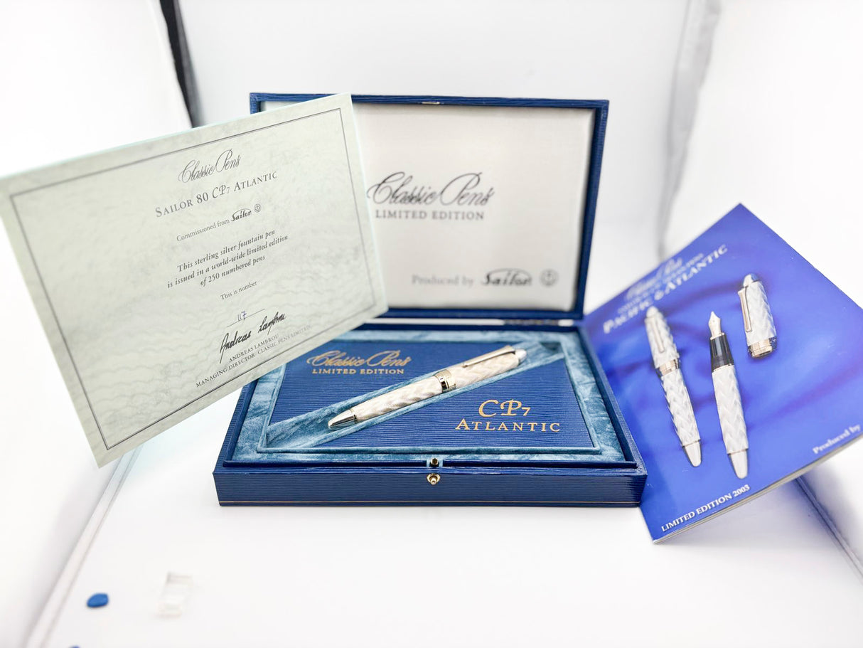 Classic Pen CP7 Sailor Atlantic "Ocean Fountain Pen" Flamme Vague  #117/250 - A Nagahara Broad 21kt Gold Nib!!
