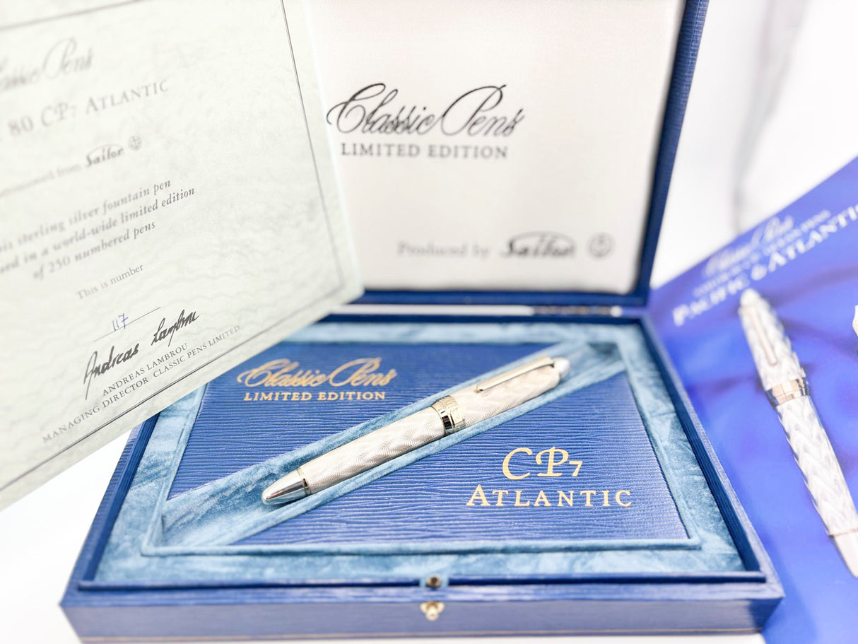 Classic Pen CP7 Sailor Atlantic "Ocean Fountain Pen" Flamme Vague  #117/250 - A Nagahara Broad 21kt Gold Nib!!