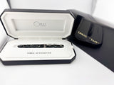 OMAS #360 "Wild" Black & Pearl Celluloid Triangular Fountain Pen - Medium 18kt Gold Nib