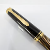 Pelikan M800  Brown  Striped Barrel/Solid Brown Cap  Fountain Pen - Medium 18kt Gold Nib
