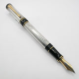 Parker Duofold Centennial (Largest Size)  Sterling Silver Fountain Pen - Medium  18kt Gold Nib