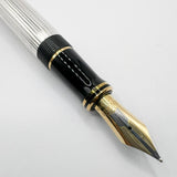 Parker Duofold Centennial (Largest Size)  Sterling Silver Fountain Pen - Medium  18kt Gold Nib