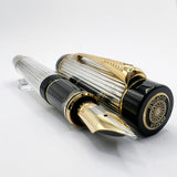 Parker Duofold Centennial (Largest Size)  Sterling Silver Fountain Pen - Medium  18kt Gold Nib
