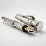 Graf von Faber Castell Sterling Silver Classic Fountain Pen - Broad 18kt Gold Nib