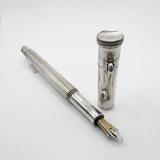 Graf von Faber Castell Sterling Silver Classic Fountain Pen - Broad 18kt Gold Nib