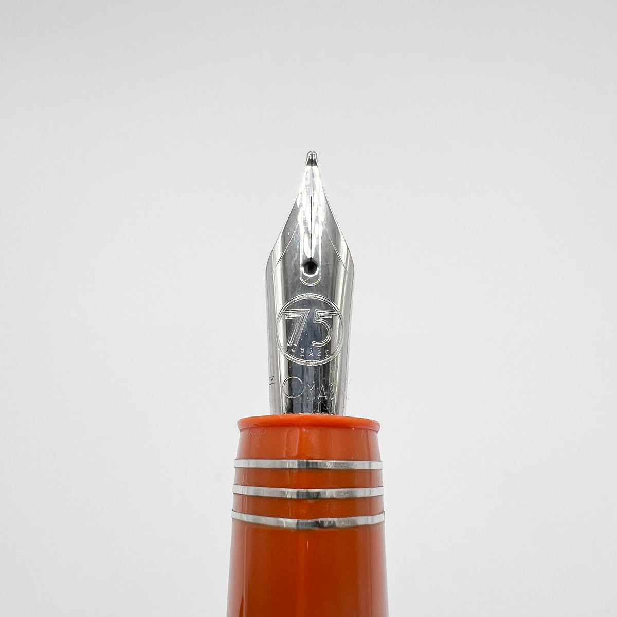 OMAS #360 for Armando Simoni Club Orange Triangulated  Fountain Pen (Circa 1999) - Medium 18kt Gold Nib