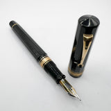 OMAS Arte Italiana Large Black Paragon Limited Edition Fountain Pen #101/300 (1990s) - Broad 18kt Gold Nib