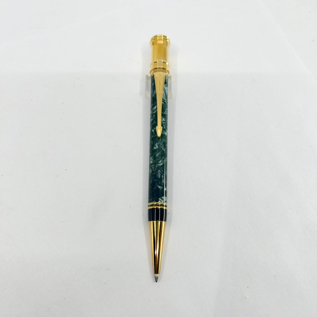 Parker Duofold  Marble Green Ballpoint Pen - Circa 1991