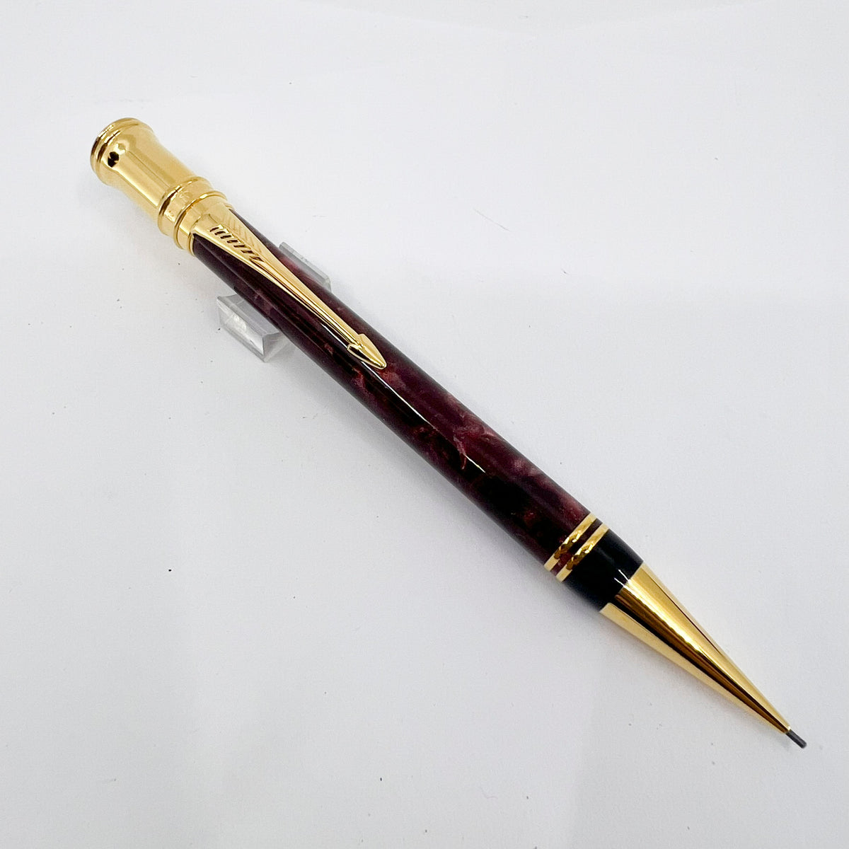 Parker Duofold  Marble Maroon Mechanical Pencil  0.9mm - Circa 1991