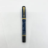 Parker Duofold Centennial (Largest) Marbled Blue  Fountain Pen - Broad Oblique #91 18kt Gold Nib (Circa 1990)