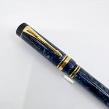 Parker Duofold Centennial (Largest) Marbled Blue  Fountain Pen - Broad Oblique #91 18kt Gold Nib (Circa 1990)