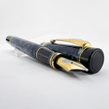 Parker Duofold Centennial (Largest) Marbled Blue  Fountain Pen - Broad Oblique #91 18kt Gold Nib (Circa 1990)