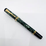 Parker International Green Marble Duofold Fountain Pen (Circa 1989) - Medium 18kt Gold Nib