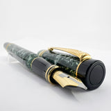 Parker International Green Marble Duofold Fountain Pen (Circa 1989) - Medium 18kt Gold Nib