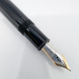 Montblanc #P146 LeGrand Meisterstuck Black Resin Fountain Pen/Platinum-Plated Trim - Fine 14kt Gold Nib