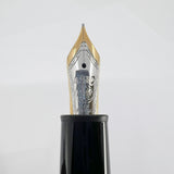 Montblanc #P146 LeGrand Meisterstuck Black Resin Fountain Pen/Platinum-Plated Trim - Fine 14kt Gold Nib