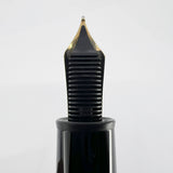 Montblanc #P146 LeGrand Meisterstuck Black Resin Fountain Pen/Platinum-Plated Trim - Fine 14kt Gold Nib