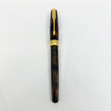 Parker Sonnet Chinese Laque Vision Fonce/Dark Brown & Gold Flecks Fountain Pen - Medium 18kt Gold Nib - Tiffany Version with "Raised T" Embedded in Cap Top