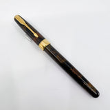Parker Sonnet Chinese Laque Vision Fonce/Dark Brown & Gold Flecks Fountain Pen - Medium 18kt Gold Nib - Tiffany Version with "Raised T" Embedded in Cap Top