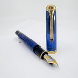 Pelikan Souveran M800 Marbled Blue O' Blue Fountain Pen - Medium 18kt Gold Nib