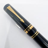 Parker Duofold Centennial (Largest) Black  Fountain Pen - Broad Oblique #91 18kt Gold Nib (Circa 1989)