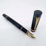 Parker Duofold Centennial (Largest) Black  Fountain Pen - Broad Oblique #91 18kt Gold Nib (Circa 1989)