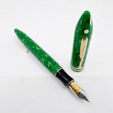 Sheaffer Balance Marbled Jade Green Fountain Pen - Extra Fine 18kt Gold Nib
