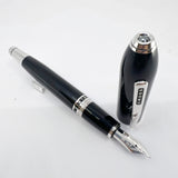 Cross Peerless 125 Black Obsidian Lacquer Fountain Pen - Medium 18kt Gold Nib