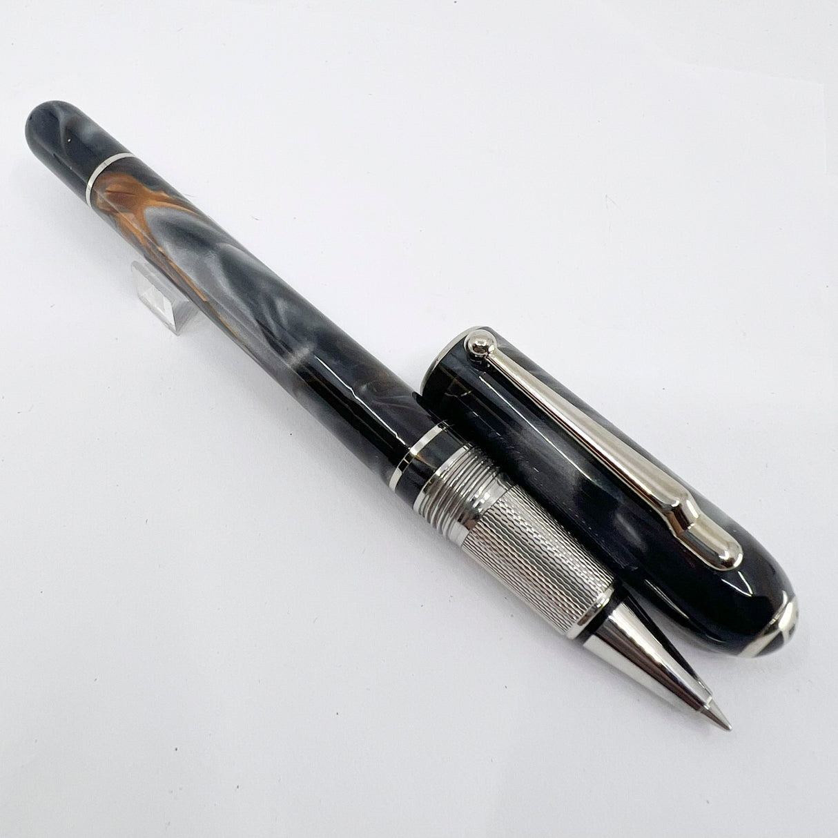 Dunhill Sidecar Gray & Orange Marbled Lacquer Rollerball