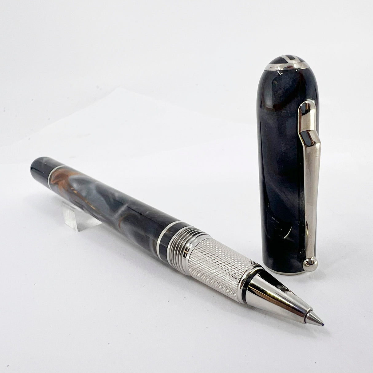 Dunhill Sidecar Gray & Orange Marbled Lacquer Rollerball