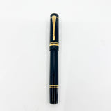 Parker Centennial (Largest Size) Black Duofold Fountain Pen (Circa 1991) - Broad Oblique (#89) 18kt Gold Nib