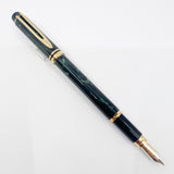 Waterman Rhapsody Marbled Mineral Green Fountain Pen - Fine 18kt Gold Nib