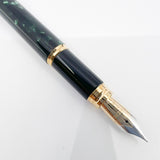 Waterman Rhapsody Marbled Mineral Green Fountain Pen - Fine 18kt Gold Nib