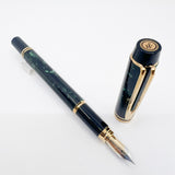 Waterman Rhapsody Marbled Mineral Green Fountain Pen - Fine 18kt Gold Nib