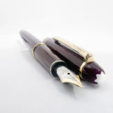Montblanc #144 Bordeaux Resin Fountain Pen - Medium 14kt Gold Nib