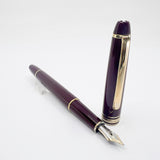 Montblanc #144 Bordeaux Resin Fountain Pen - Medium 14kt Gold Nib